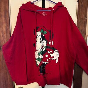 Torrid Size 2X Minnie Mouse Christmas Sweater with Hood